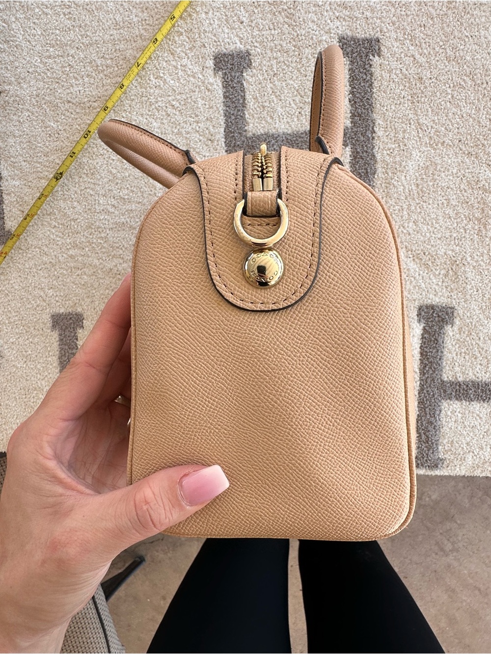 Coach Tan Pebbled Leather Mini Satchel with Gold Hardware - Picture 6 of 13